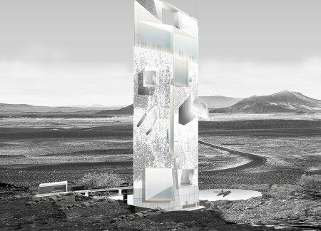 Volcanic Facades and Reflective Atriums in an Icelandic Landscape