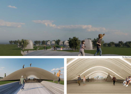 Curvilinear Pathways and Charred Shingles Define Sustainable Hospitality Amid Natural Landscapes