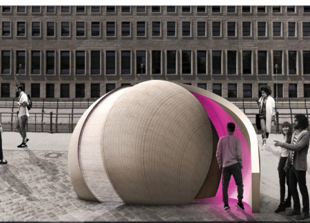 Curved Concrete Walls and Litracon Light Create a Reflective Memorial Experience