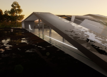 Recycled Steel and Photovoltaic Panels Shaping a Visitor Center in a Volcanic Landscape