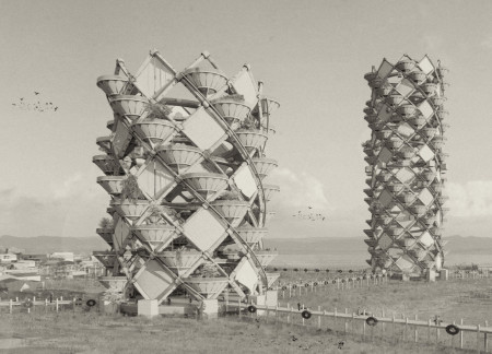 Cascading Filtration Basins in Eucalyptus and Bamboo Structure for Urban Wetland Restoration