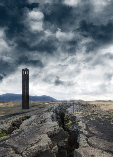 Charred Wood and Excavated Design Elevate Viewing Experience in Icelandic Landscape