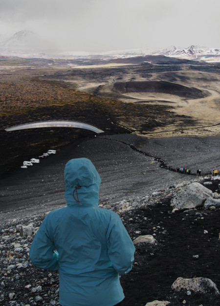 Curved Bio-Concrete Shelter Crafted with Translucent Polyester and Natural Timber for Community Gathering