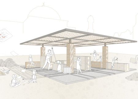 Rammed Earth Pavilion Featuring Terracotta Tiles for Community Engagement