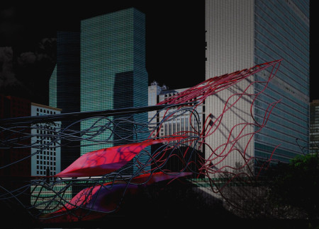 Fluid Structure Symbolizing Hope in a Diplomatic Context