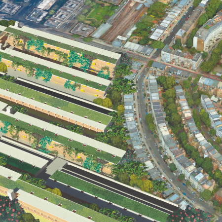 Glulam Timber Framework with Community Terraces Integrated into Urban Living