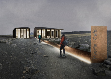 Charred Wood Mass Framing Views of a Volcanic Landscape