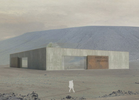Copper Door Architecture with Volcanic Ash Facade in Icelandic Landscape