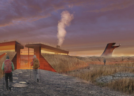 Rammed Concrete and Corten Steel Huts Embracing Icelandic Geology