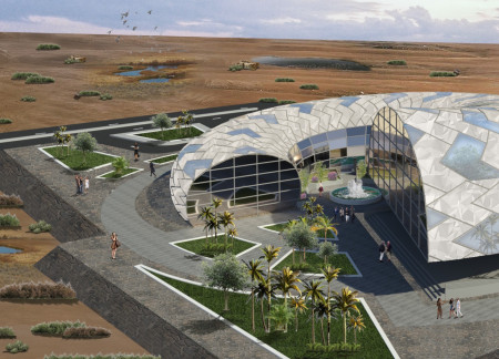 Curved Form Embracing Nature with a Central Court for Wildlife Engagement