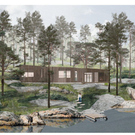 Integrating Natural Wood and Brick Walls Within a Coastal Landscape