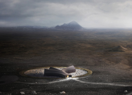 Gold Patinated Copper and Lava Boulders Enhance Visitor Experience at Volcanic Landscape