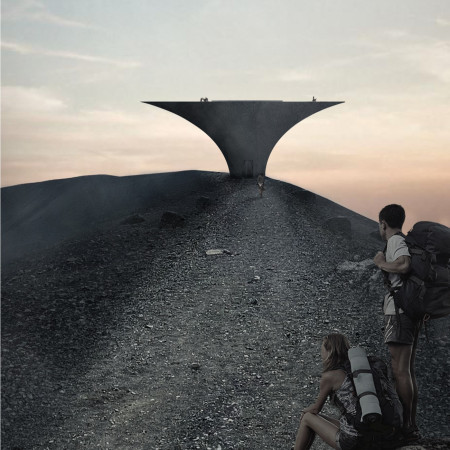 Tuff and Peat Observation Platform Celebrating M&yacute;vatn's Geological Heritage