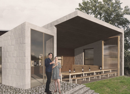 Bay Windows and Mechanic Tile in a Vineyard Tasting Room