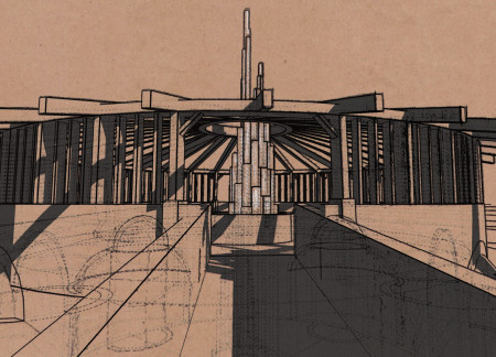 Circular Columbarium with Textured Concrete and Ash Finishes for Communal Reflection