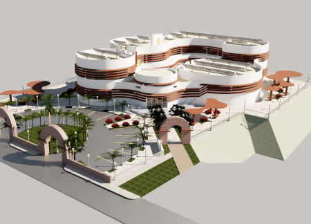 Cylindrical Louvres Enhancing Desert Contemplation Spaces