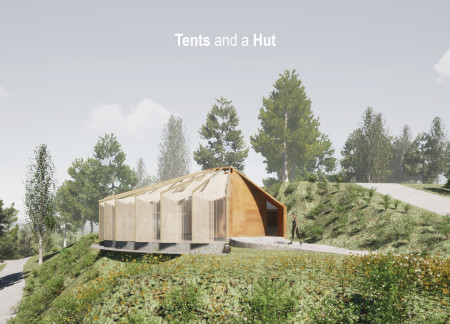 Retractable Yoga Studio with Curved Form and Panoramic Views