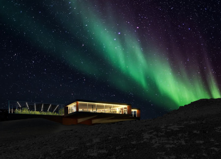 Basalt-Inspired Structure with Glass Roof Emphasizes Panoramic Views