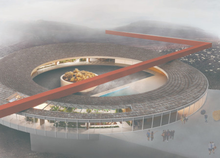 Thermal Water Management in a Concrete Greenhouse Amidst Volcanic Landscapes