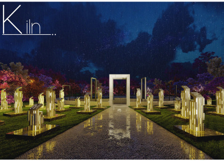 Granite Prisms Shaping Memory in Reflective Courtyard