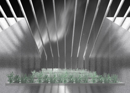 Light Permeable Metal Structure Connecting Cultivation and Dining