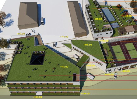 Rooftop Golf Course and Indoor Pool Enhance Urban Community Living