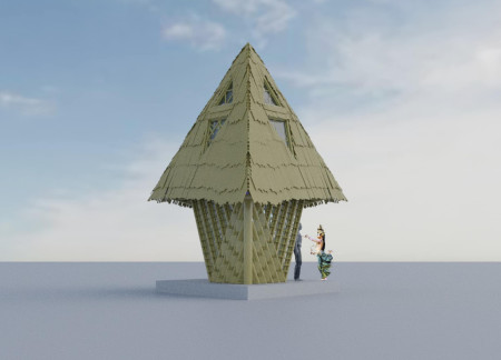 Bamboo Structure Emphasizing Natural Light and Open Spaces