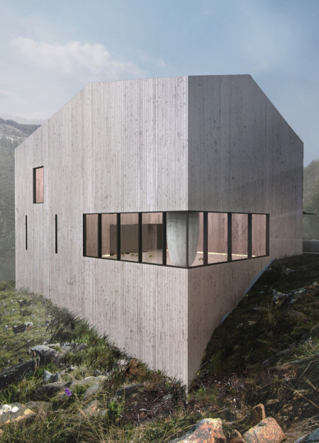 Monolithic Retreat Crafted from Cross-Laminated Timber with Expansive Valley Views
