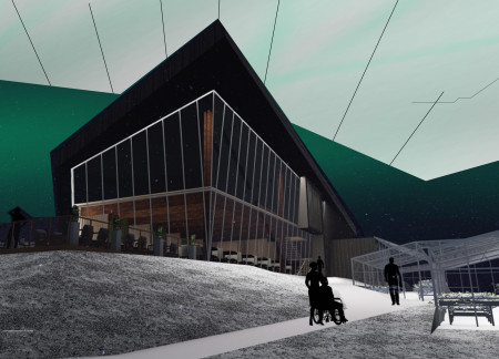 Trapezoidal Glass Structure Embracing Nature in Iceland's Landscape