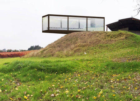 Natural Wood and Expansive Glass Embrace Communal Wine Tasting Experience