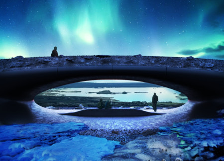 Tephra Observation Point Integrating Curved Forms with Natural Landscape