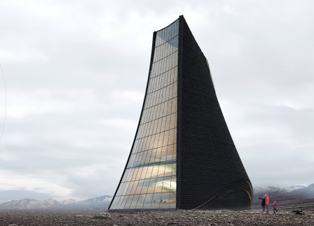 Curved Insulated Concrete Walls Creating Connection to Natural Creek