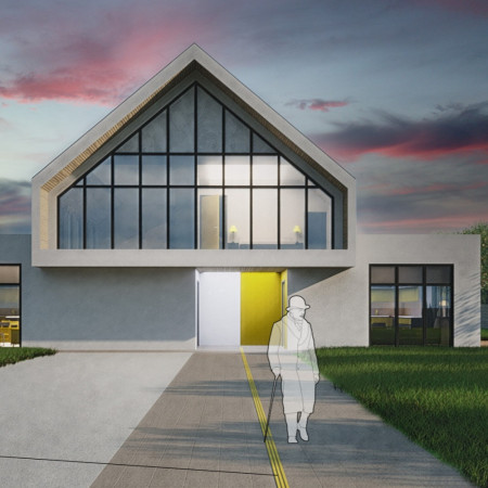 Tactile Features and Central Courtyard in an Accessible Home for the Blind