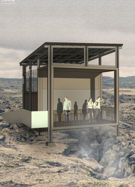 Steel Mesh Structures Enhancing Visitor Access to Natural Hot Springs