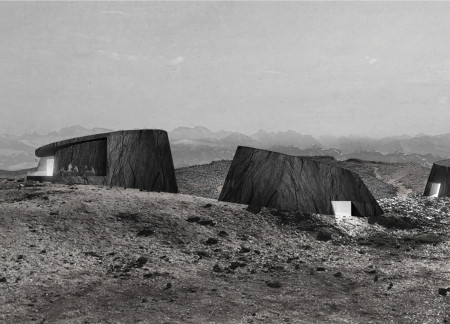 Lava Stone Atrium Set Amidst Hverfjall's Volcanic Landscape