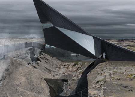 Elevated Viewing Platform and Cross-Laminated Timber in a Geothermal Visitor Center