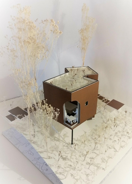 Earth Brick Pods with Valchromat Interiors in a Forest Setting