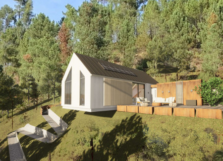 Corten Steel Structure Supporting a Green Roof for Wellness and Community