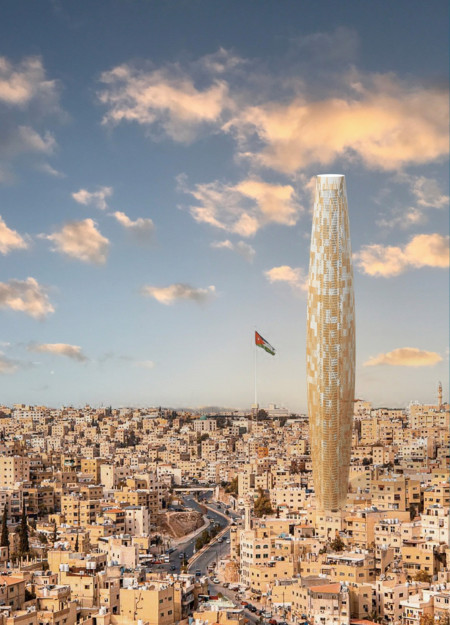 Elevated Mechanical Parking System with Integrated Rainwater Reservoir