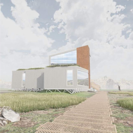 Corten Steel Structure Harmonizing with Natural Landscape as a Geothermal Visitor Center