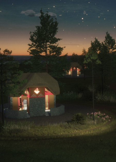 Thatch Roof Cabins Merging Stonework and Timber with Natural Landscapes