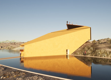 Cantilevered Views Supported by Cross-Laminated Timber and Glulam in a Geological Landscape