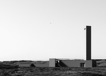 Red Concrete Volumes Elevating Tectonic Views in Iceland