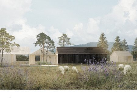 Charred Timber Sanctuary Embracing Nature in Slovak Hospice