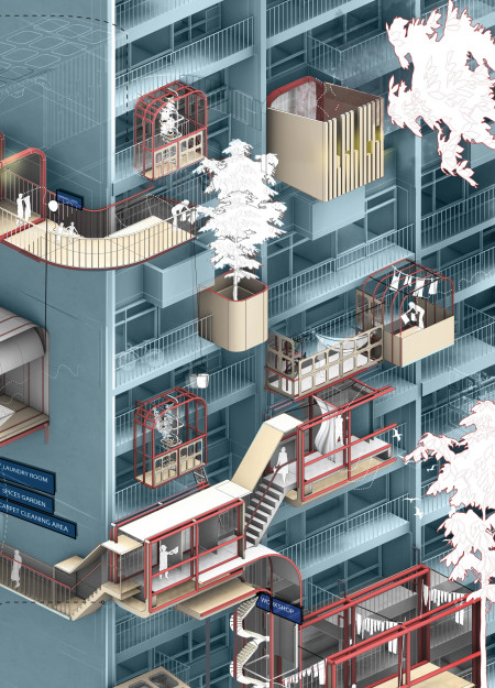 Charred Wooden Shingles and Vertical Gardens in Sustainable Community Living