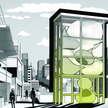 Translucent Balloons Enveloping Steel Framework in Urban Meditation Spaces