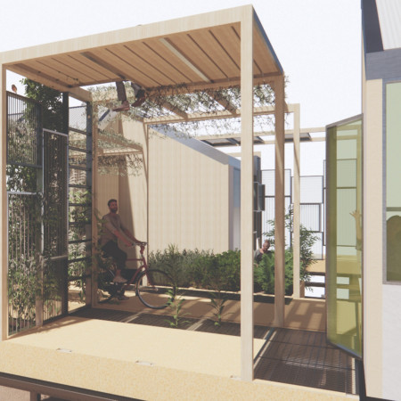 Flexible Modular Units with Structural Insulated Panels and Operable Outdoor Spaces