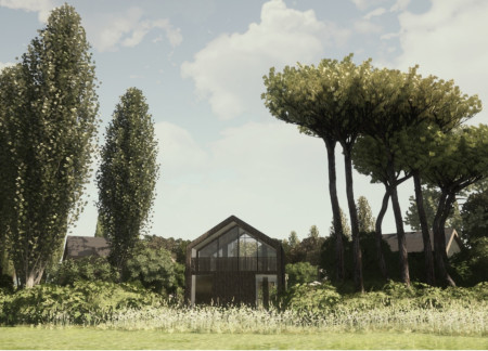 Impregnated Wood and Tin Panels Enhance a Versatile Community Space