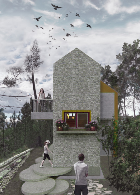 Timber Framework Inspired by Chakras in a Natural Setting