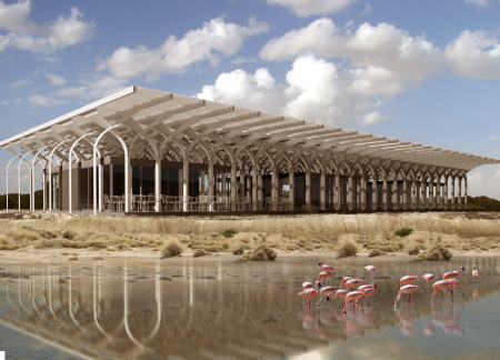 Elevated Walkways Blending with Natural Landscapes in a Geothermal Visitor Center